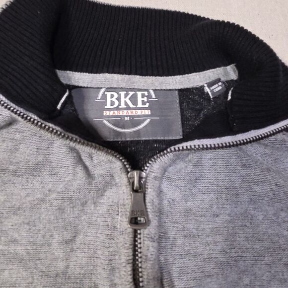 BKE Buckle Mens Size Medium Quarter Zip Pullover Sweater Gray Long Sleeve - Picture 4 of 7